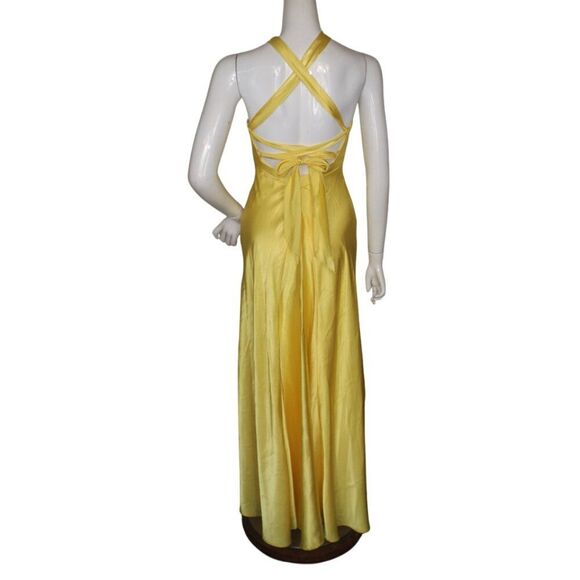 GUNNE SAX/JESSICA MCCLINTOCK Gown, 1, Yellow, Strappy, Bejeweled Centerpiece - Picture 6 of 15